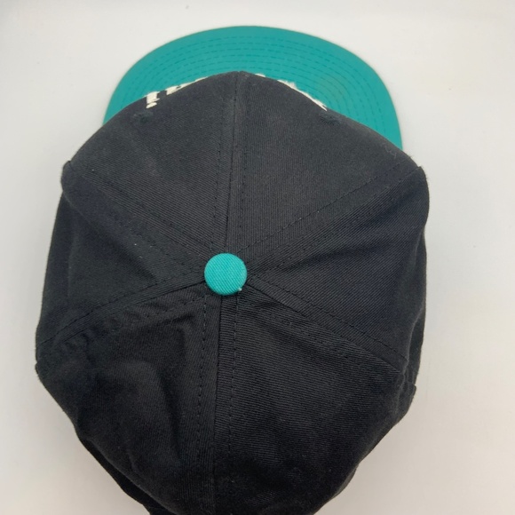 Vintage 90s Eastport Miami Dolphins Retro Logo Team NFL Snapback Hat Teal/Black - Picture 6 of 13